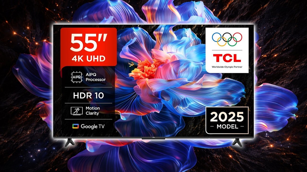 [02/02/2026] TCL 55V6C 55 Zoll Direct LED TV, 4K HDR Fernseher, Smart TV mithilfe von Google TV (Dolby Audio, Motion Clarity, Kompatibel mit Google Assistant & Alexa) [Energieklasse E] Amazon Angebot
