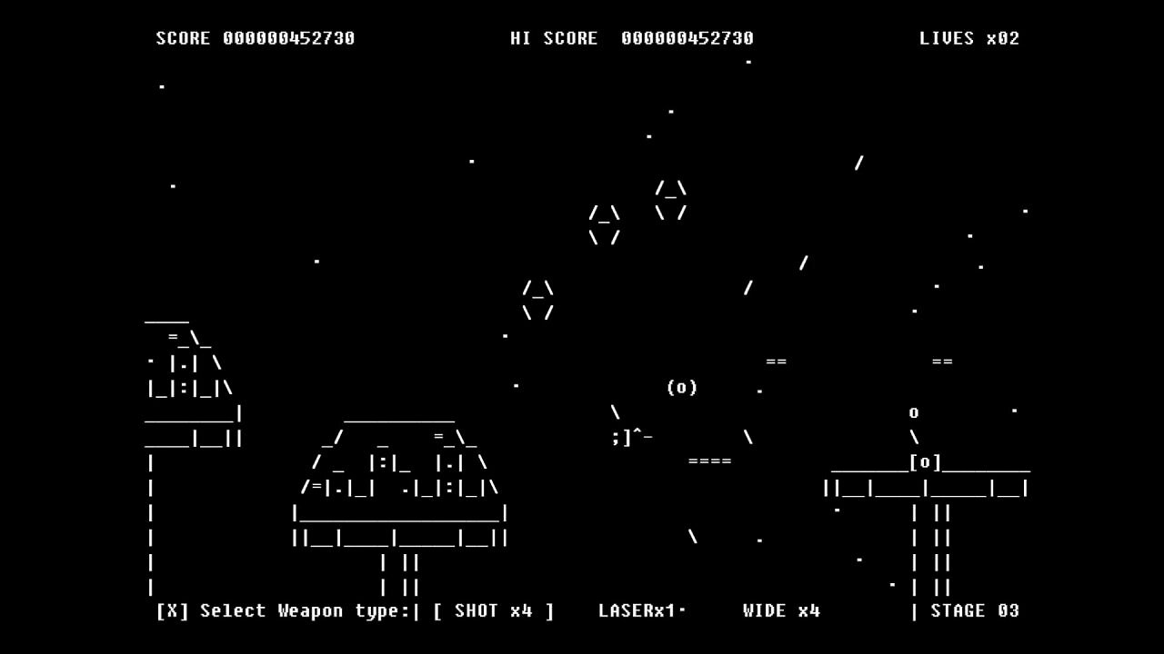 [16/03/2026] Arcade-Klassiker Gradius: 40 Jahre alter Shoot-'em-up-Hit erhält reines ASCII-PC-Remake Battle for Asciion (2)