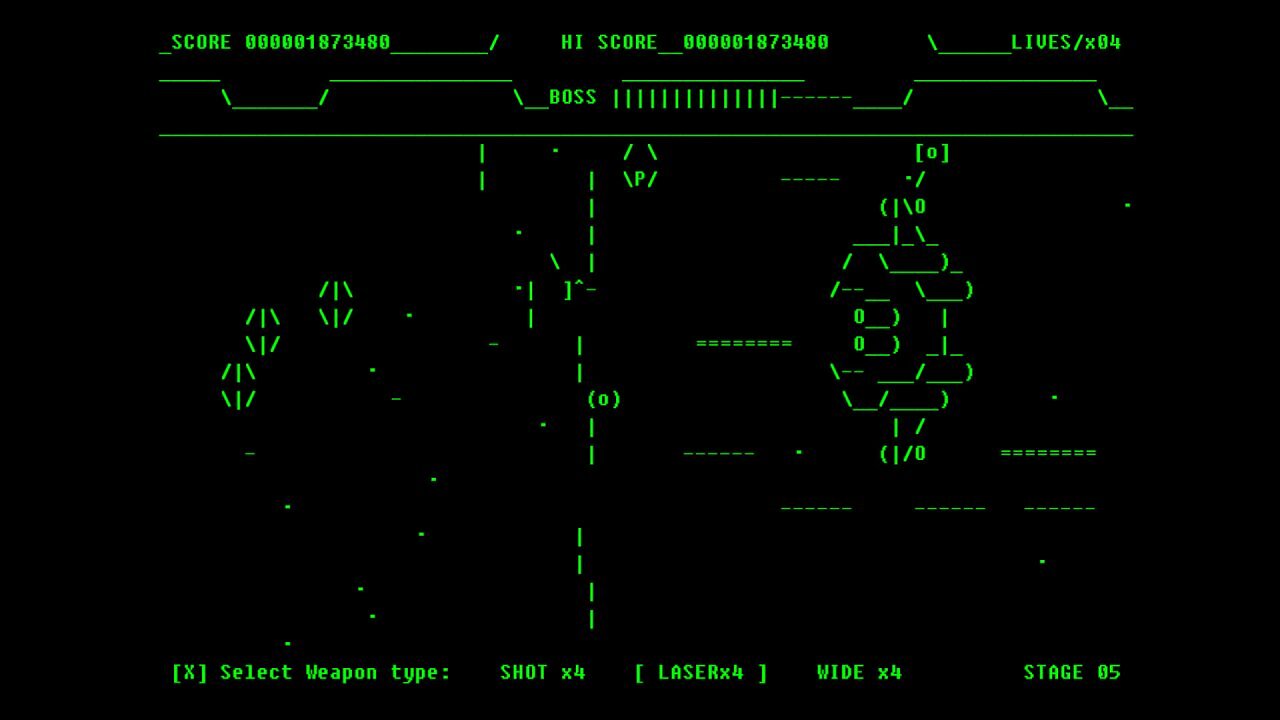 [16/03/2026] Arcade-Klassiker Gradius: 40 Jahre alter Shoot-'em-up-Hit erhält reines ASCII-PC-Remake Battle for Asciion (3)