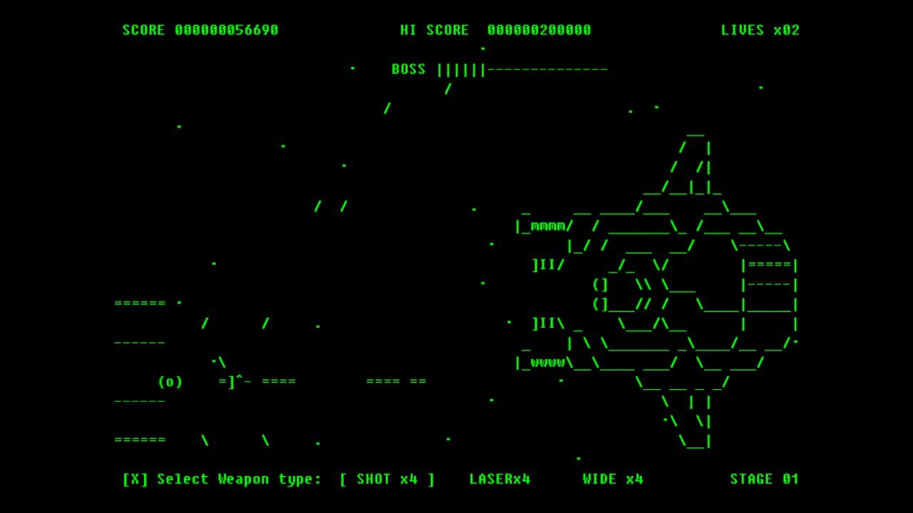 [16/03/2026] Arcade-Klassiker Gradius: 40 Jahre alter Shoot-'em-up-Hit erhält reines ASCII-PC-Remake Battle for Asciion (6)