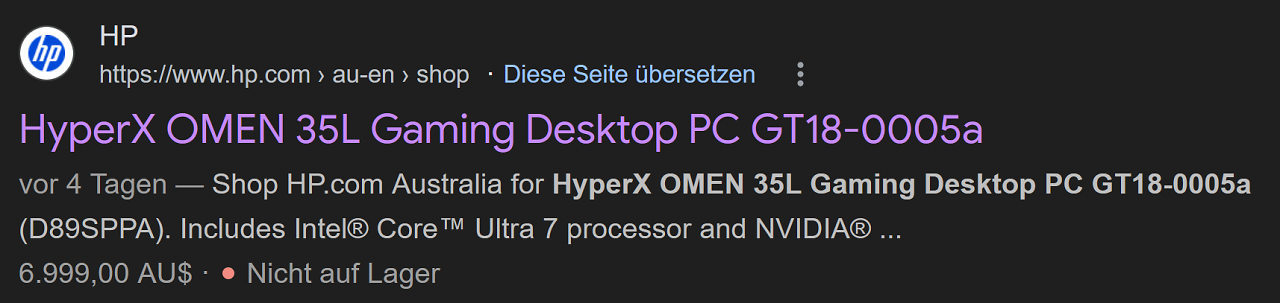 [07/03/2026] HP hat die Produktseite zwar offline genommen, in der Google-Suche ist aber noch immer eine Vorschau zu sehen.