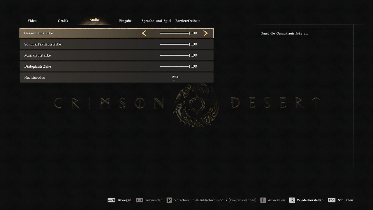 Crimson Desert - Menü - 03 - Audio