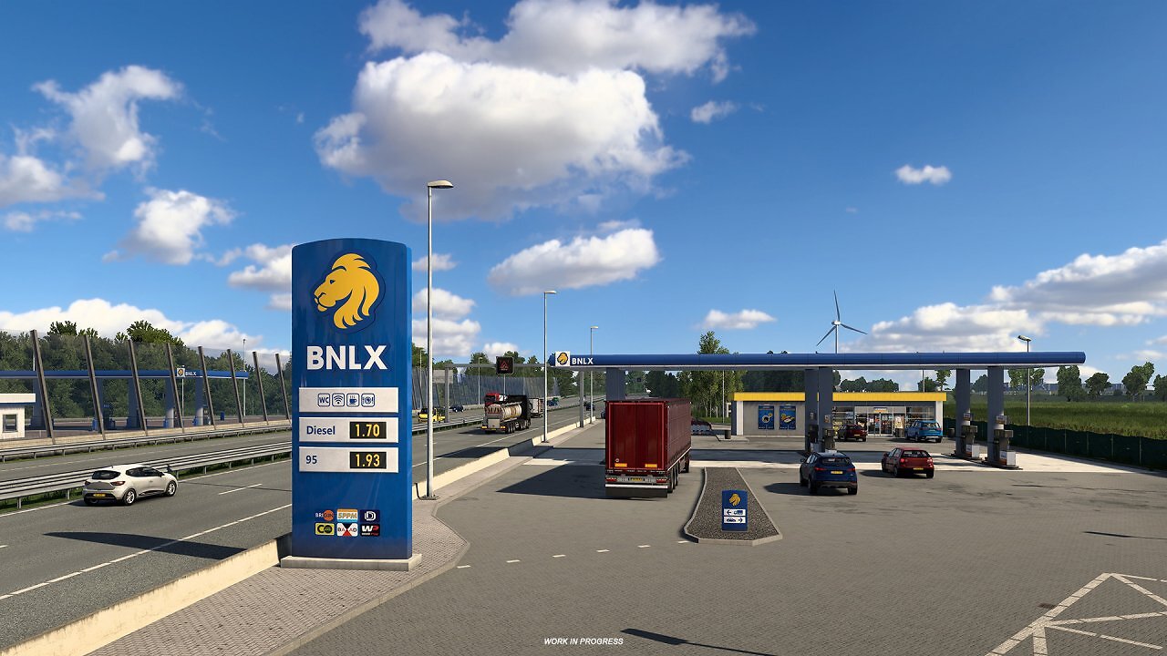 [05/03/2026] SCS Software gewährt im Zuge des Benelux-Reworks einen Blick auf überarbeitete Tankstellen und Rastplätze für den Euro Truck Simulator 2.