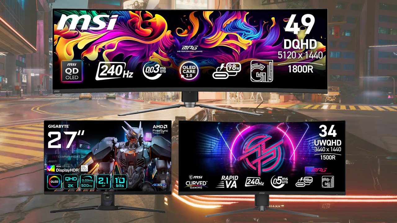 Günstig wie nie: Gaming-Monitore (OLED, Curved, 32:9, 500 Hz) von Asus, MSI & Gigabyte zu Tiefstpreisen