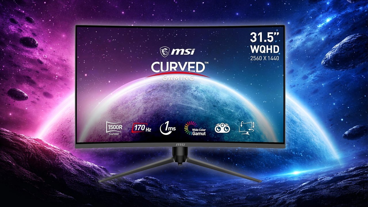 [20/03/2026] MSI G32CQ5P 31,5 Zoll (80cm) WQHD Curved Gaming Monitor - 1500R 2560 x 1440 VA Panel, 170Hz / 1ms, Adaptive Sync, 3-Fach Verstellbarer Standfuß - DP 1.2a, HDMI 2.0b CEC Amazon Angebot