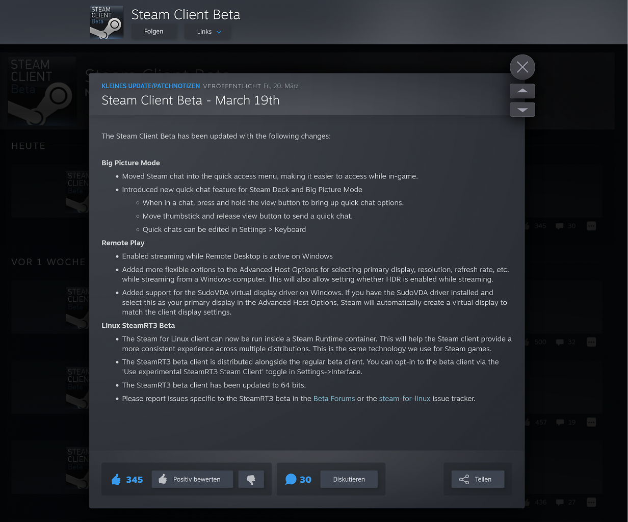 [20/03/2026] Steam Beta Client