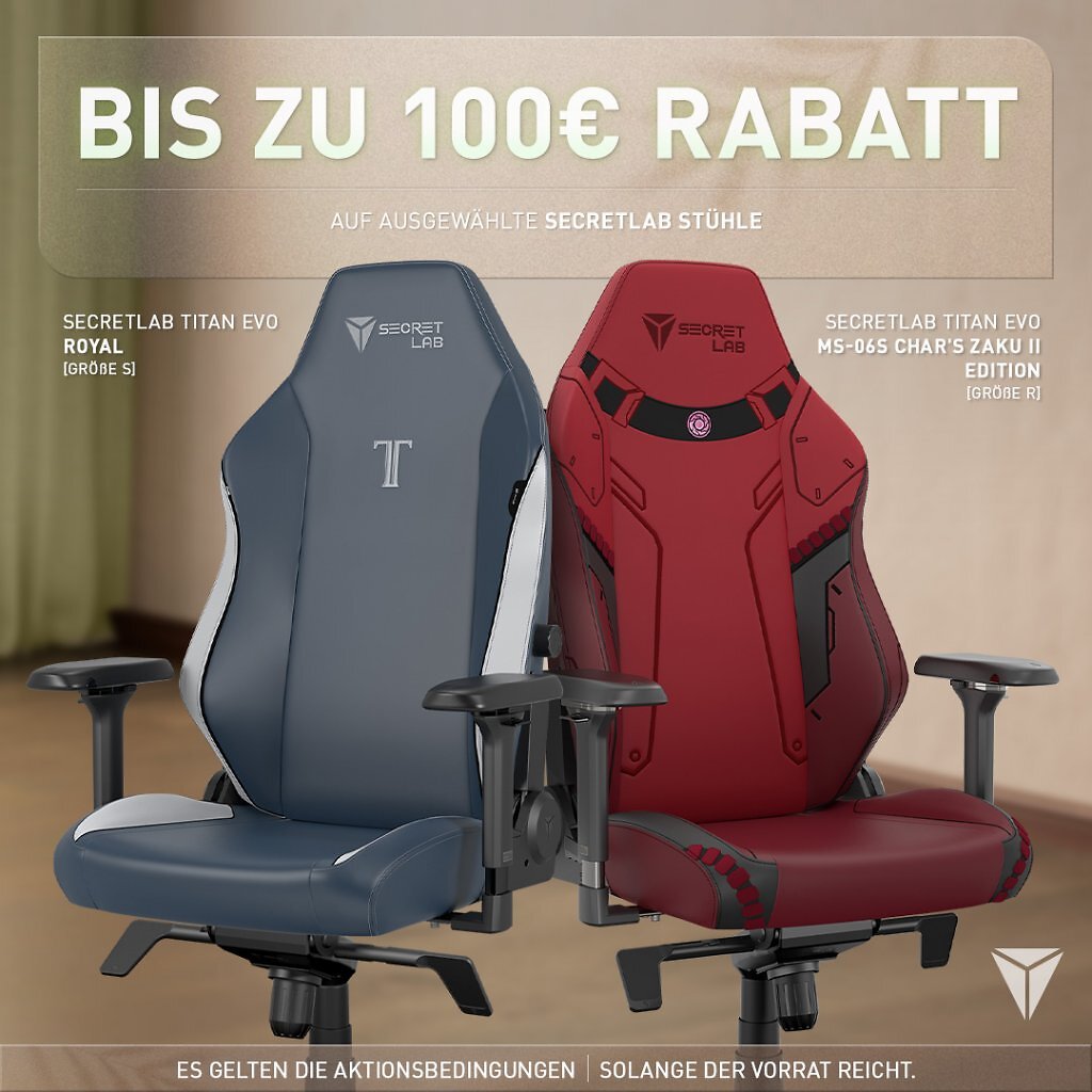 [20/03/2026] Auf Gaming-Stühle gibt es bis zu 119 Euro Preisnachlass.