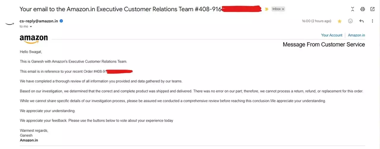 [24/03/2026] Laut Amazon sei der richtige Artikel beim Käufer gelandet.