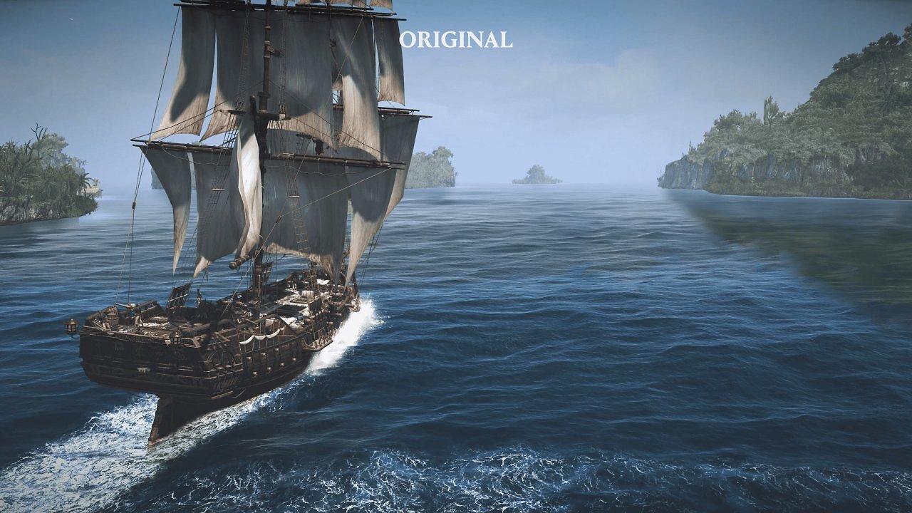 Screenshot aus AC Black Flag Resynced zum Originalsvergleich