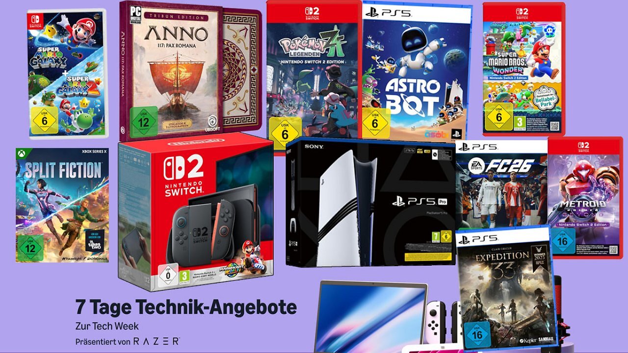 [29/04/2026] Games ab 4,99€: Hohe Rabatte auf Spiele für PS5, Switch 2, Xbox und PC bei der Amazon Tech Week
