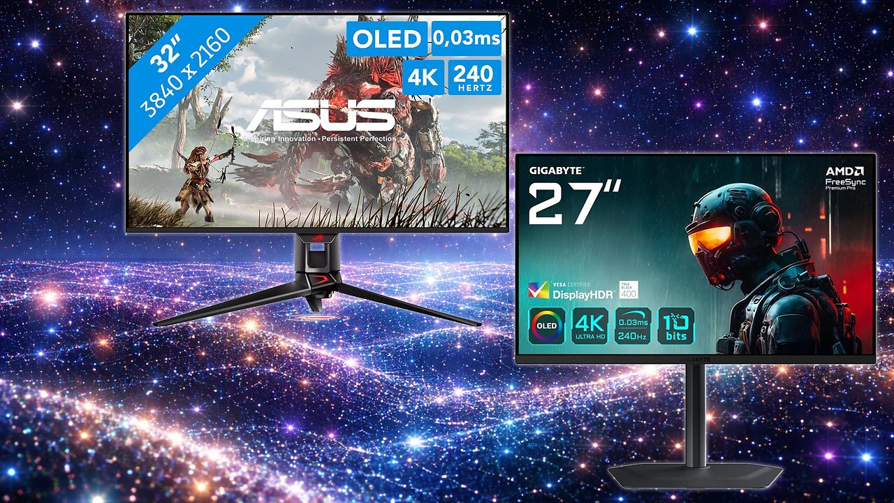 [15/04/2026] 4K-OLED-Monitore zu Tiefstpreisen: Asus ROG Swift OLED PG32 UCDMR und Gigabyte MO27U2