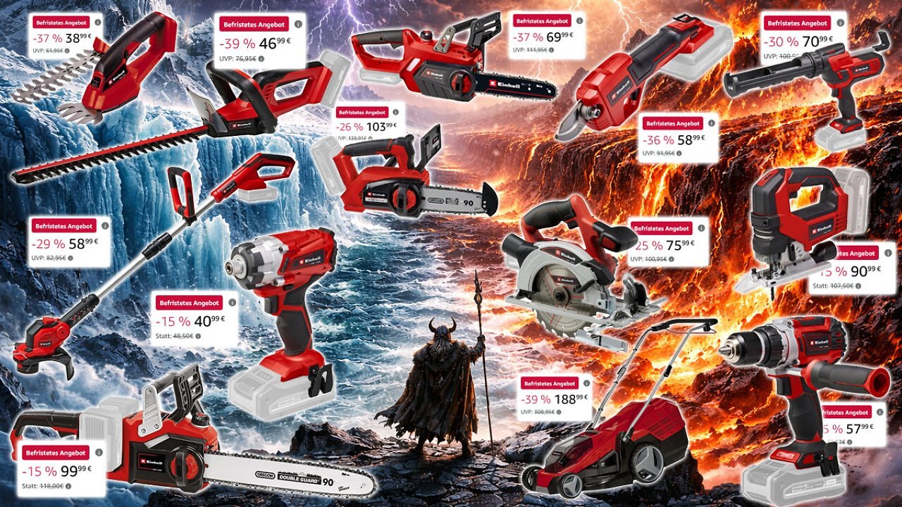 [18/04/2026] Bis Sonntag bei Amazon: Einhell unter Vergleichspreis - 18V Kettensäge, 36V Rasenmäher, Kreissäge, Schlagschrauber u.v.m. (1)