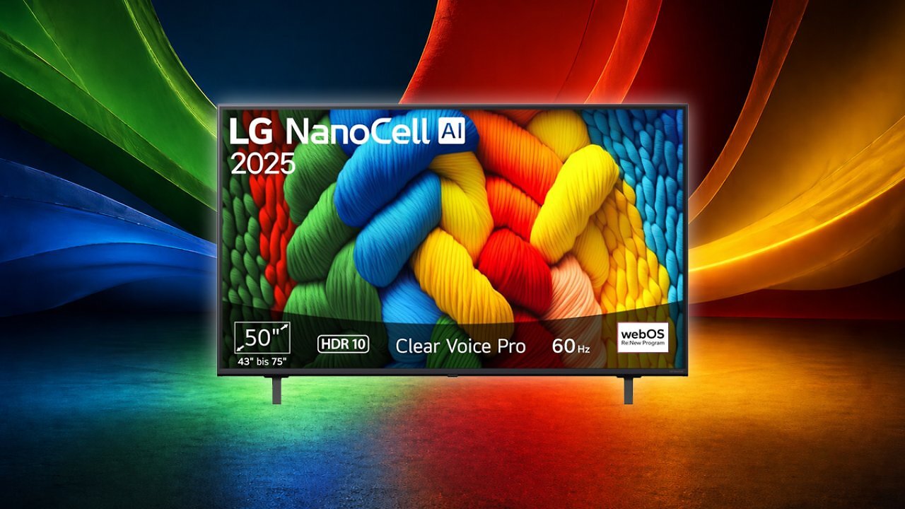 [23/04/2026] LG 50NANO80A6B TV 50 Zoll (127 cm) 4K NanoCell AI TV (α7 Gen8 4K AI Prozessor, webOS 25, 60Hz) [Modelljahr 2025] Amazon Angebot