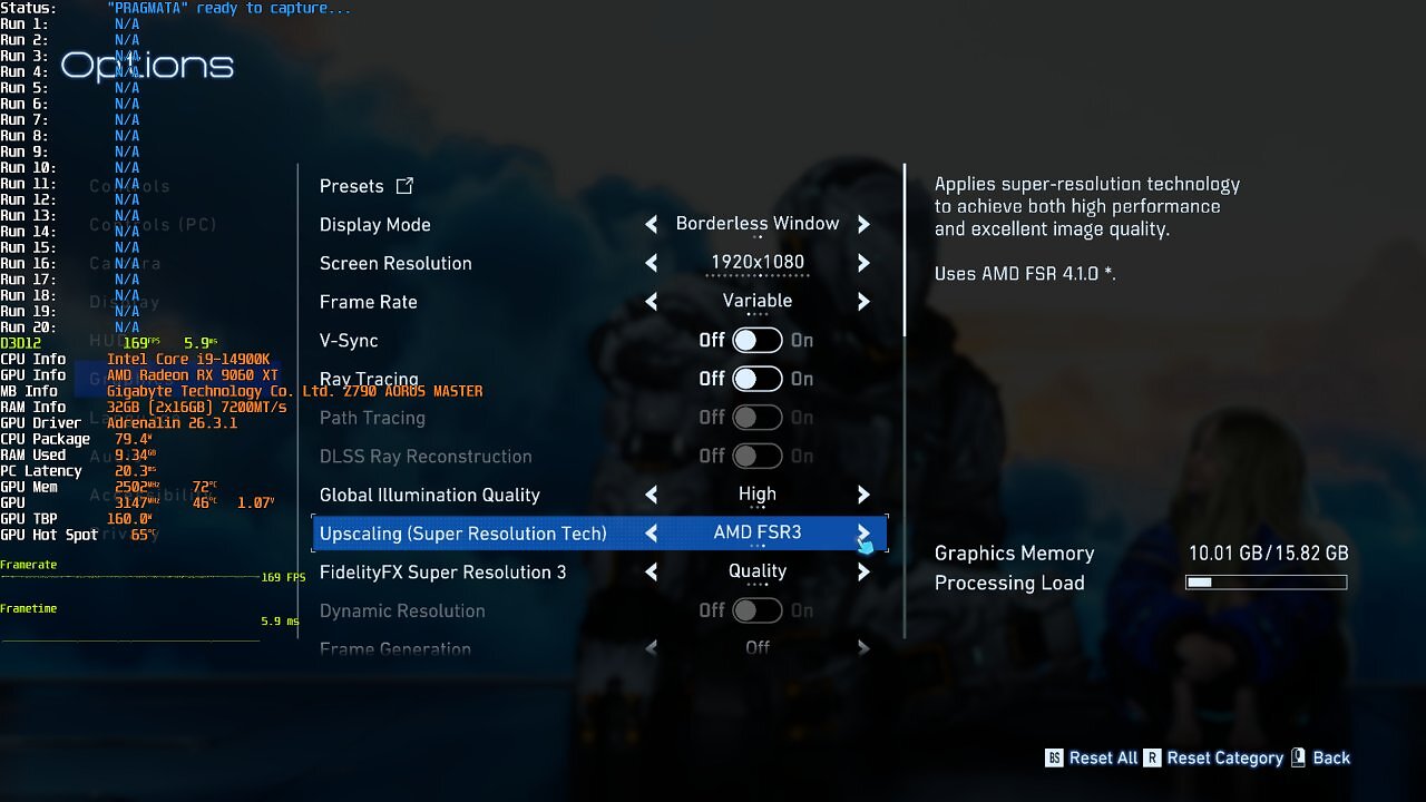 [16/04/2026] Pragmata FSR 4.1.0 @ Radeon RX 9000