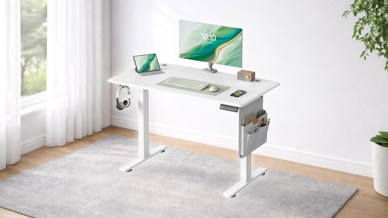 [15/04/2026] SONGMICS Höhenverstellbarer Schreibtisch elektrisch, 100 x 60 cm, Memory-Funktion mit 4 Höhen, USB-C-Anschluss, wolkenweiß LSD130WZ01 Amazon Angebot