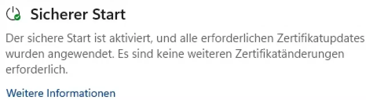 [14/04/2026] So sieht es aus, wenn alle Zertifikate auf dem aktuellsten Stand sind und kein weiteres Handeln erforderlich ist.