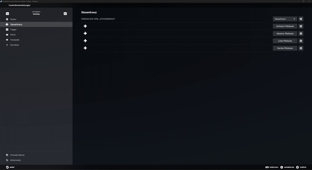 [27/04/2026] Steam-Controller-Einstellungen: Steuerkreuz