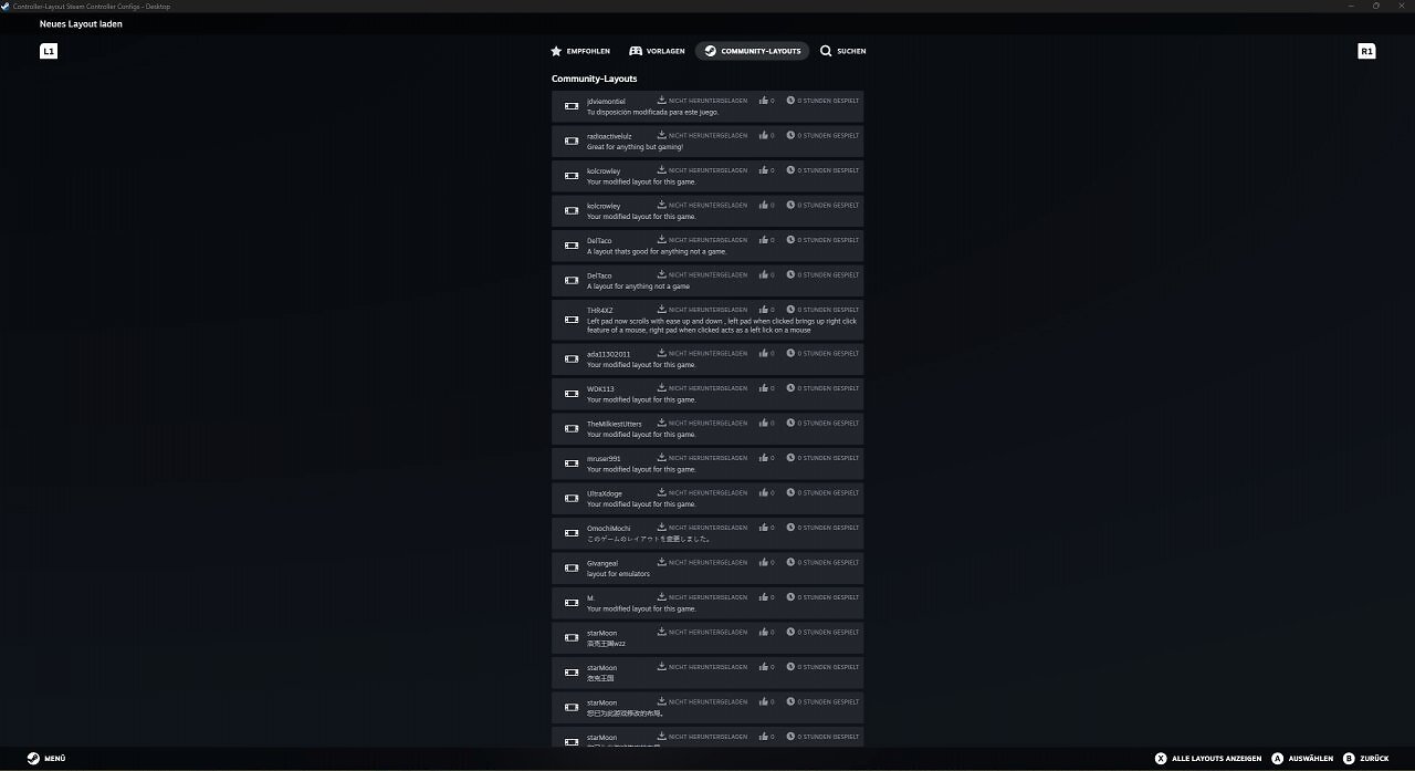 [27/04/2026] Es können auch Community-Layouts geladen werden.