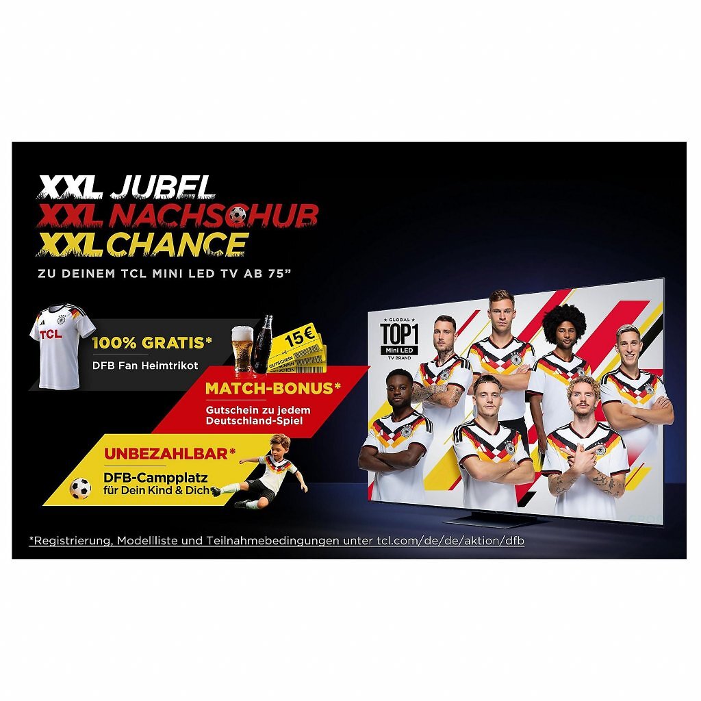 [03/04/2026] TCL-Aktion mit Gratis-DFB-Fan-Trikot beim Kauf eines neuen TCL-TVs.