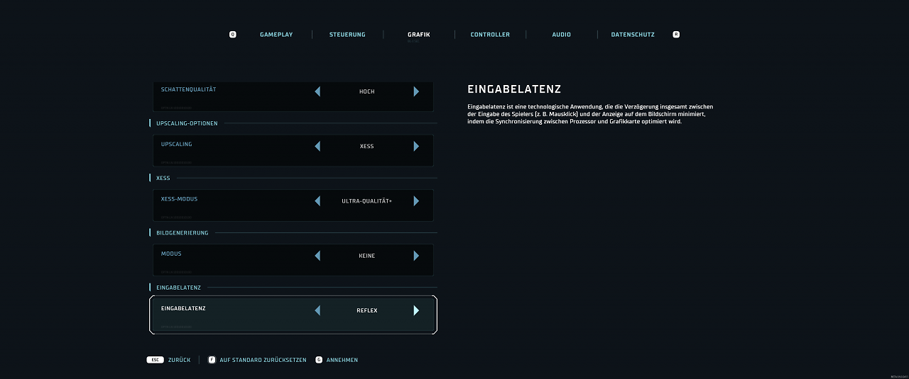 Screenshot aus dem Grafikmen&uuml; von The Expanse Osiris Reborn