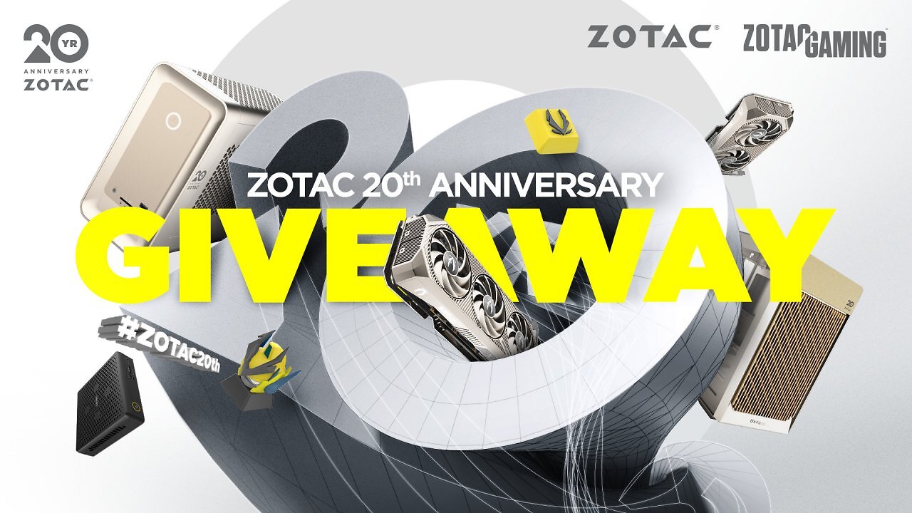 [18/05/2026] Zotac feiert 20 Jahre mit Sondereditionen der Geforce RTX 5080, RTX 5070 Ti und RTX 5070. Die Karten tauchen im offiziellen Jubiläums-Gewinnspiel zur Computex 2026 auf.