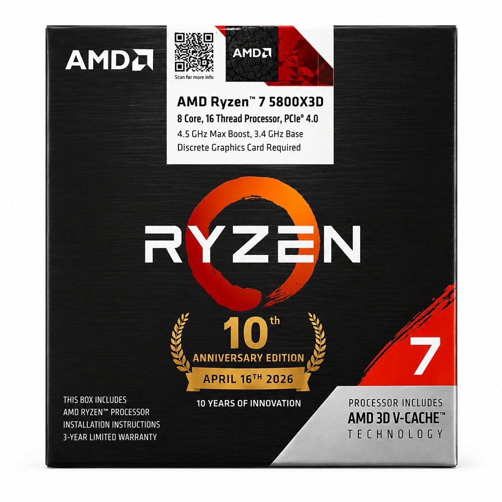 [20/05/2026] AMD Ryzen 7 5800X3D in der Jubiläums-Edition zum 10. Geburtstag der AM4-Plattform