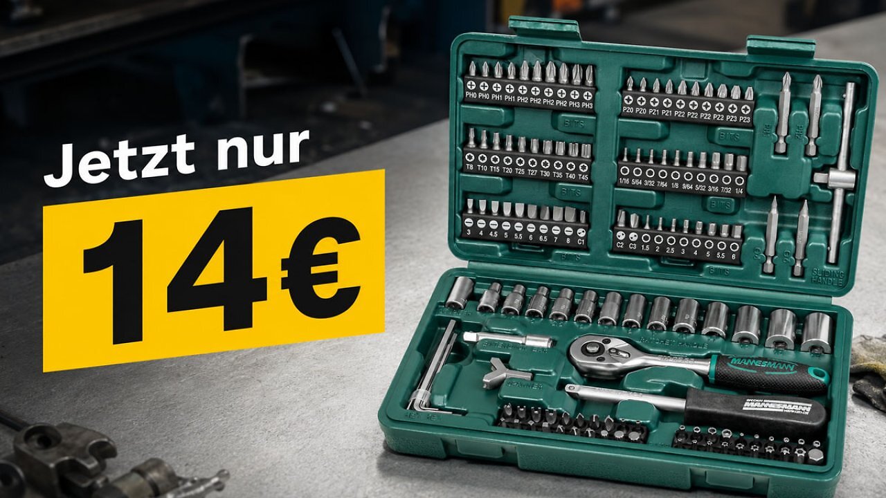 130-teiliges Set nur 14€: Ratsche, Schraubendreher, Bits im Werkzeugkoffer - 10 Jahre Garantie