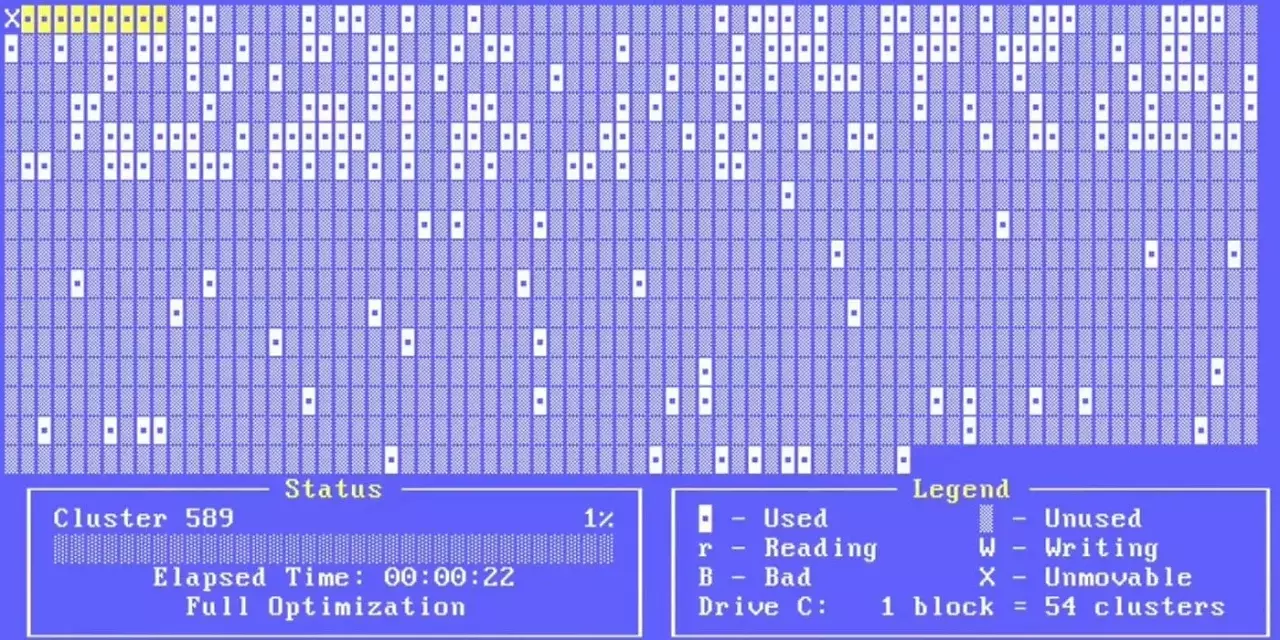Der Disk Defragmenter aus MS-DOS 6.22