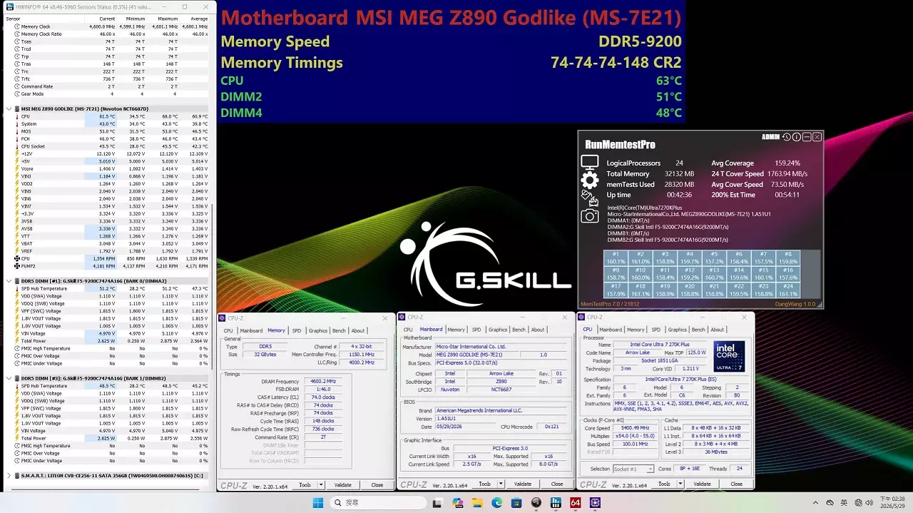 Demo zeigt G.Skill Trident Z5 CK mit DDR5-9200 CL74.