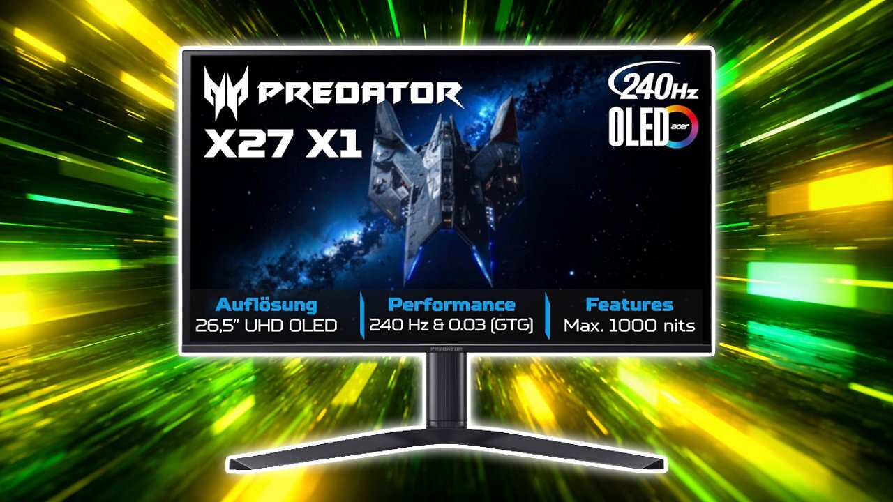 [07/05/2026] 4K-OLED zum Rekordpreis: Acer Predator X27 X1 gehört zu den günstigsten seiner Art
