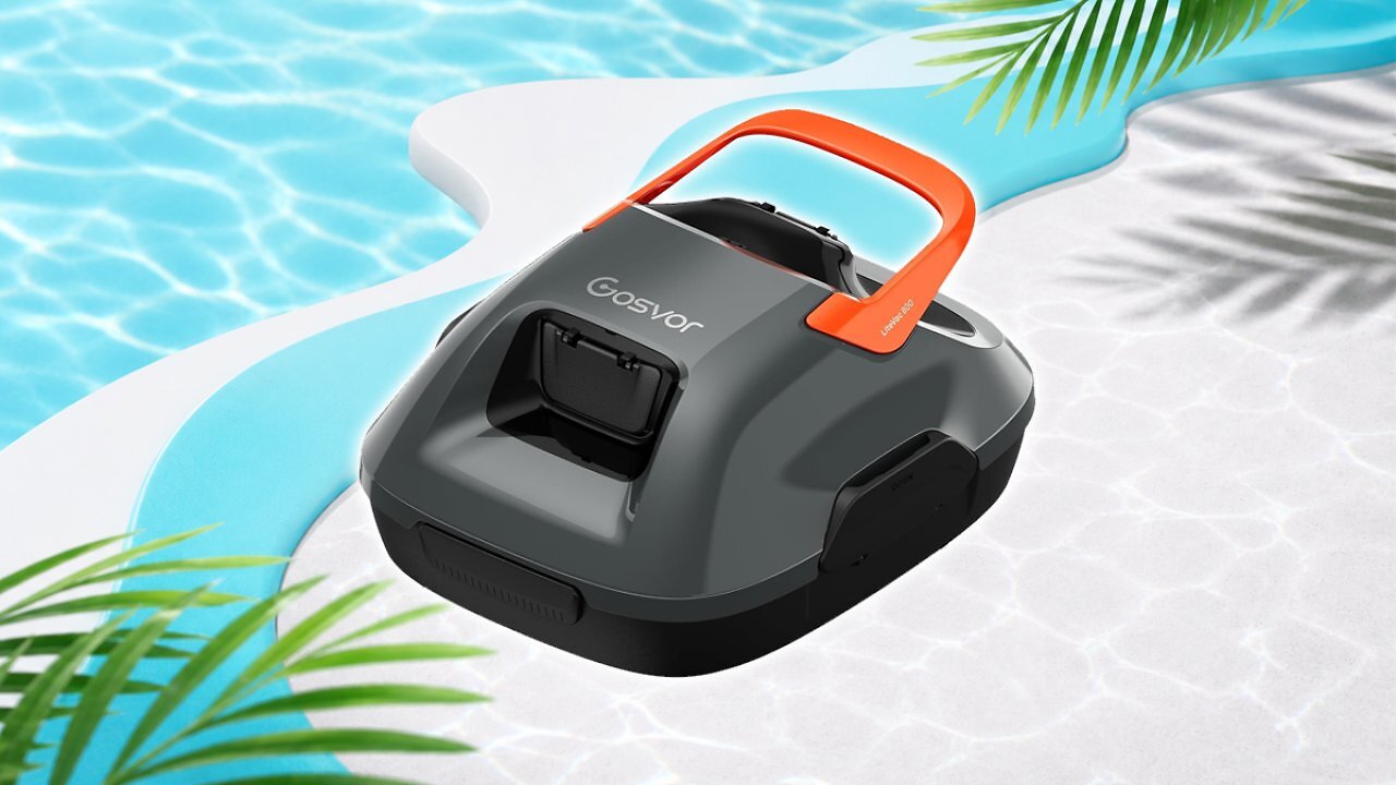 [04/05/2026] Gosvor Poolroboter Akku, 6600 LPH Effiziente Reinigung mit 90 Min Laufzeit, 3,4 KG Leicht Bodensauger, Einfach zu Bedienen & Warten, Poolsauger für Pools mit Flachem Boden bis zu 80㎡, Orange Amazon Angebot