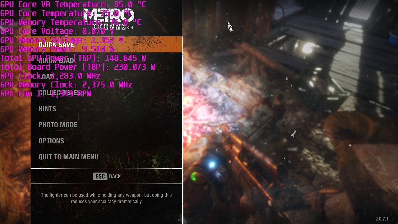 Intel Arc Pro B70 Watt Worst Case Metro Exodus EE