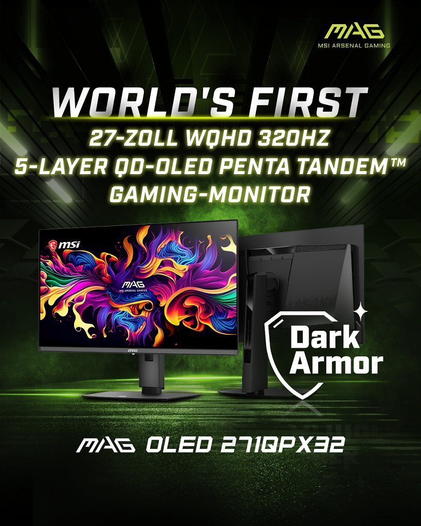 [19/05/2026] MSI: Erster OLED-Gaming-Monitor mit Penta-Tandem