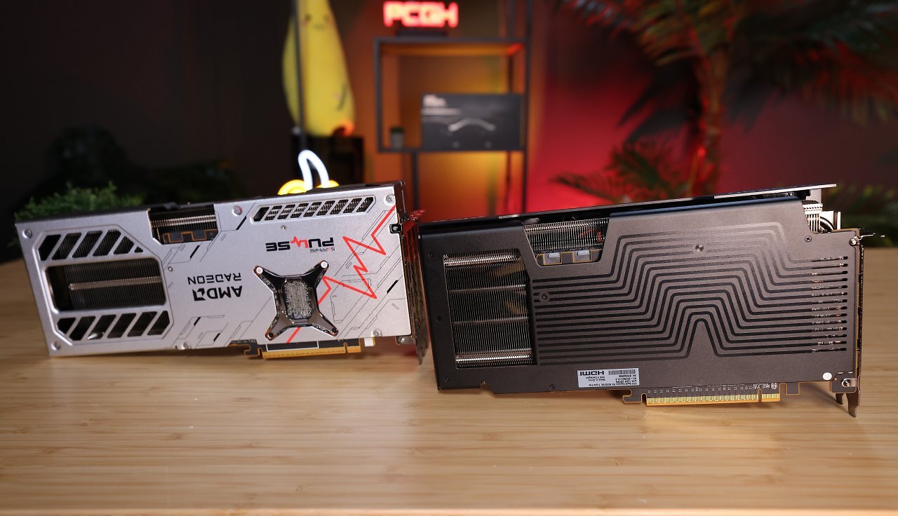[05/29/2026] Sapphire Radeon RX 9070 GRE Pulse Metal (China) next to XFX Radeon RX 9070 GRE Swift (back side)