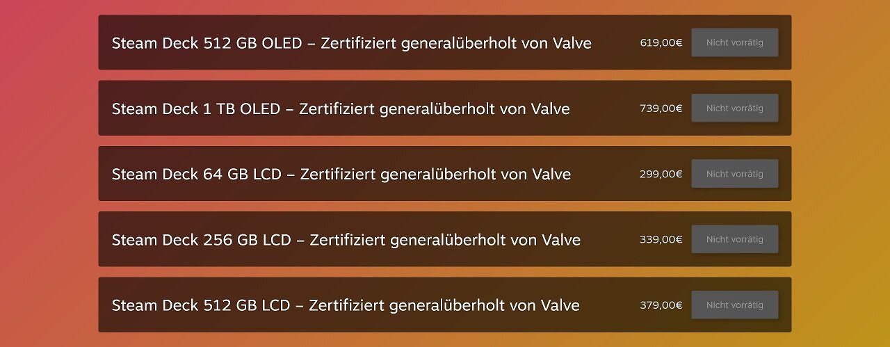 Das Refurbished-Programm für das Steam Deck und Steam Deck OLED.