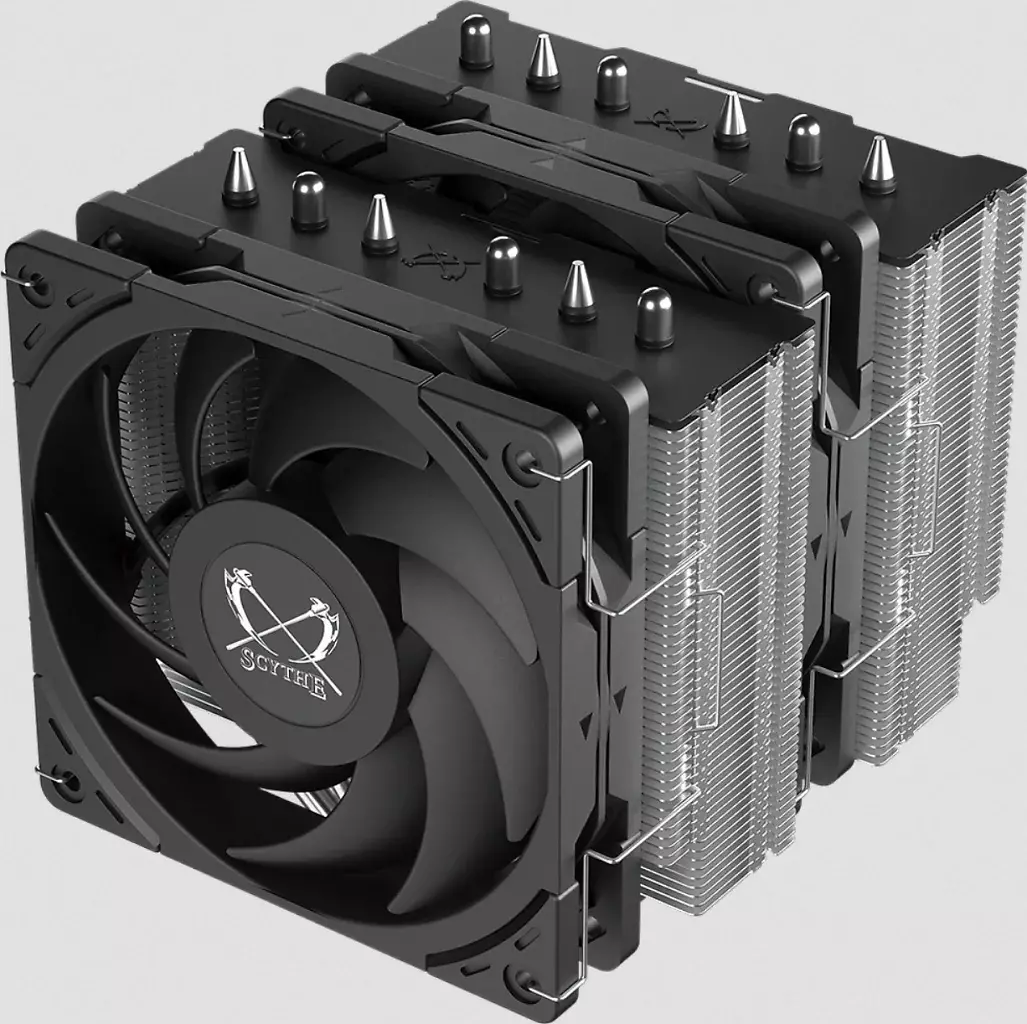 [31/05/2026] Der Scythe Magoroku setzt als Doppelturmkühler auf zwei Lüfter und insgesamt 6 Heatpipes.