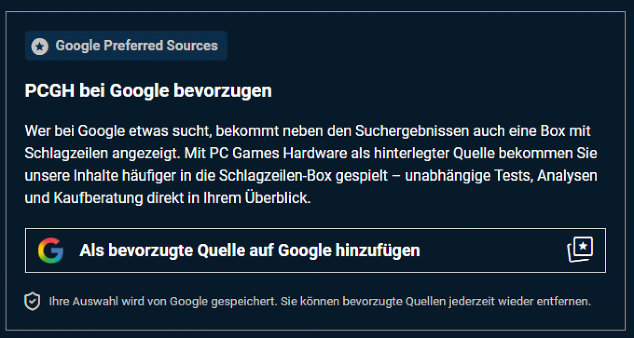 [21/05/2026] Ab sofort in jedem Artikel: PCGH ganz bequem zur bevorzugten Quelle bei Google machen (1)