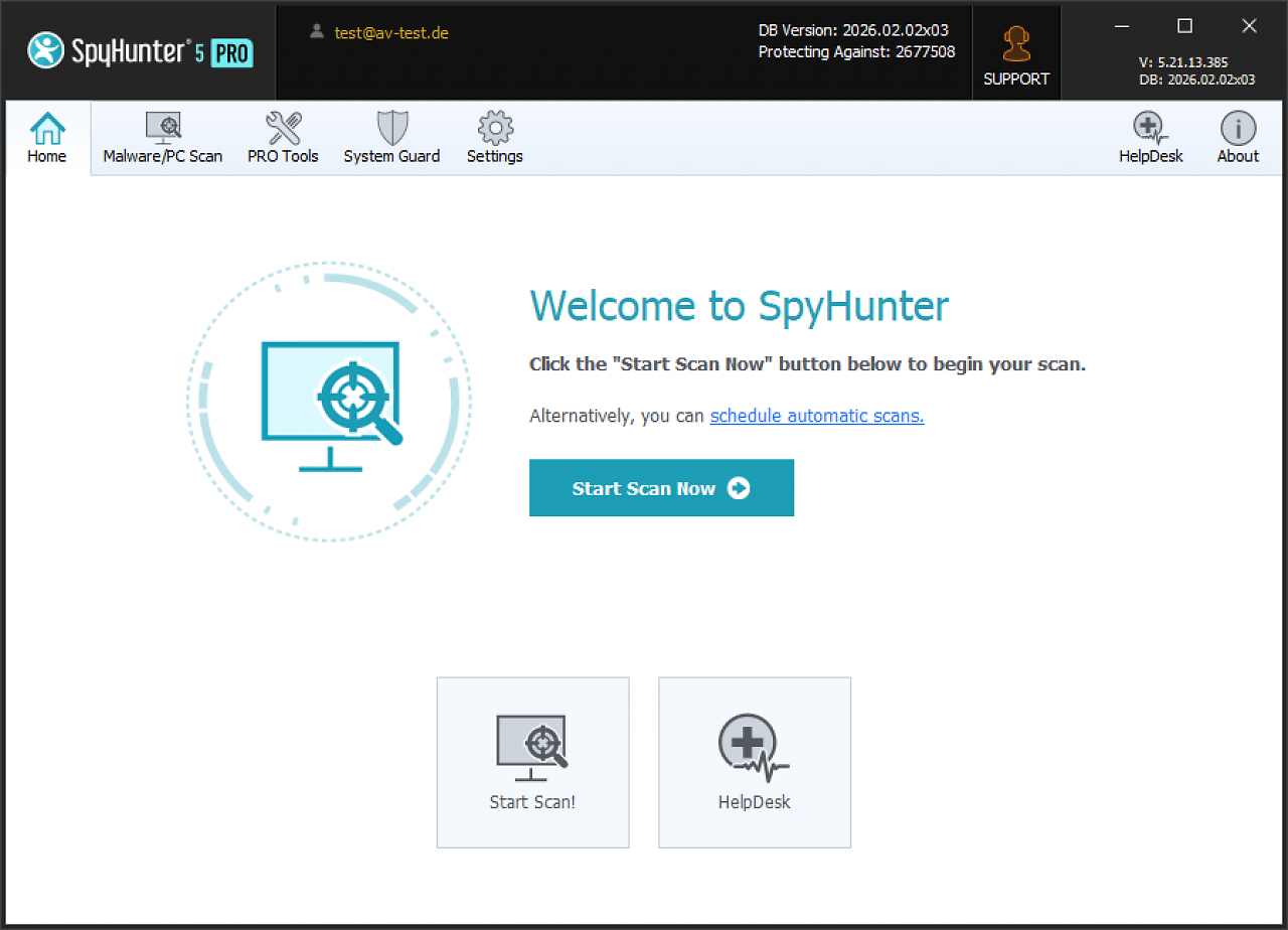 [05/05/2026] Privatanwender - Enigmasoft Spyhunter - Schutzwirkung: 5,0 - Geschwindigkeit: 6,0 - Benutzbarkeit: 4,5 - Gesamtpunkte: 15,5&nbsp;