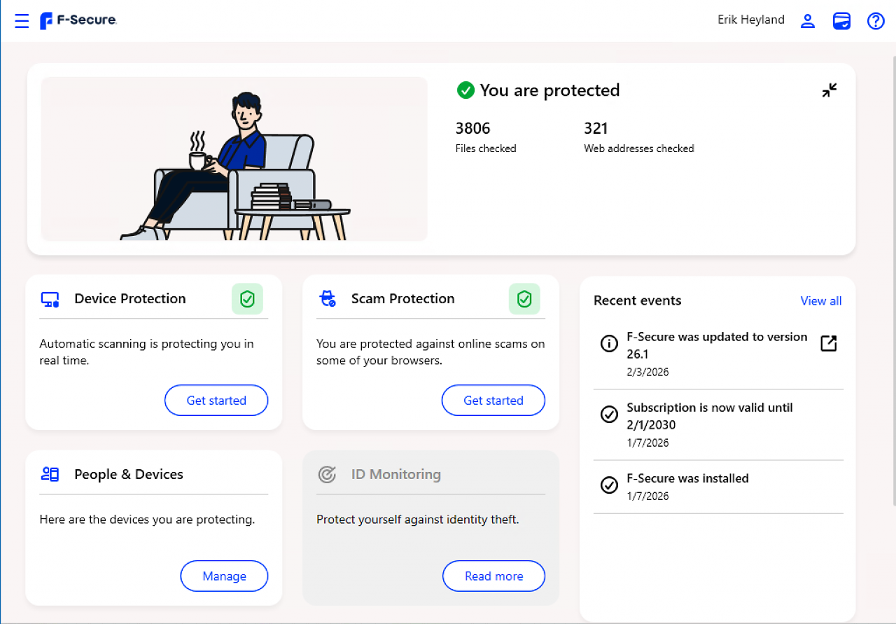 [05/05/2026] Privatanwender - F-Secure Total - Schutzwirkung: 6,0 - Geschwindigkeit: 6,0 - Benutzbarkeit: 6,0 - Gesamtpunkte: 18,0&nbsp;