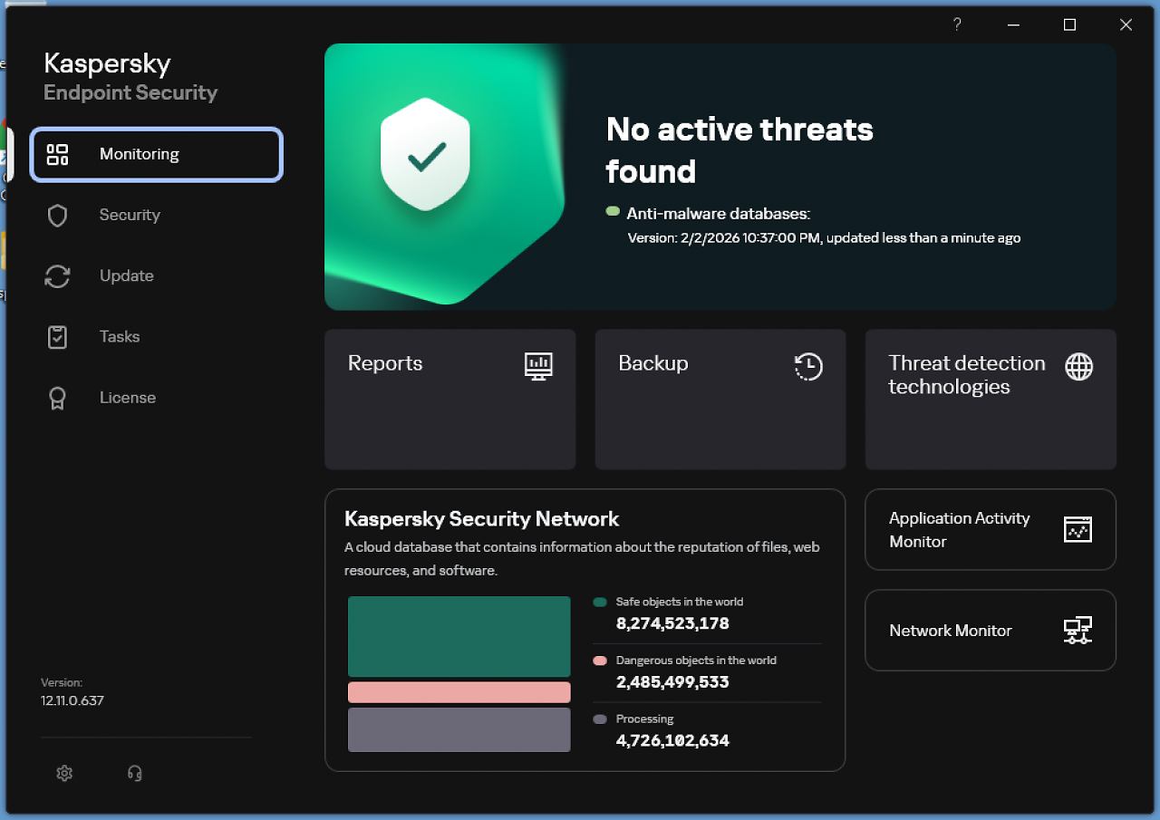 [05/05/2026] Unternehmenslösungen - Kaspersky Lab Endpoint Security - Schutzwirkung: 6,0 - Geschwindigkeit: 6,0 - Benutzbarkeit: 6,0 - Gesamtpunkte: 18,0&nbsp;