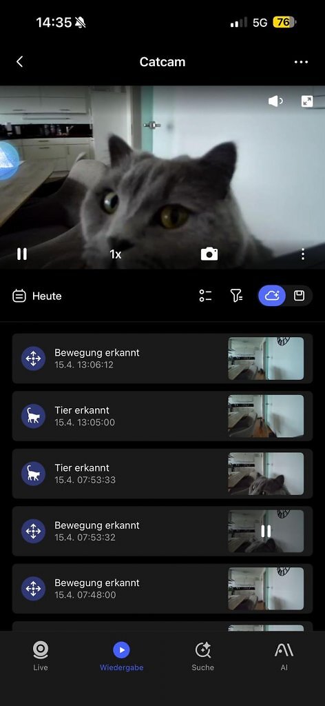 [05/06/2026] Aqara G3 Hub Kamera Livebild. Dank Zwei-Wege-Audio ist auch eine Kommunikation möglich.
