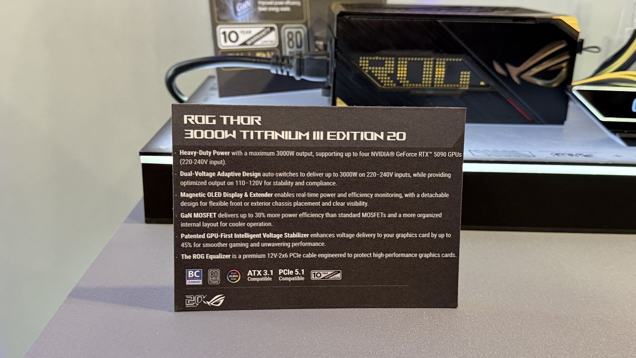 [01/06/2026] Das Netzteil soll bis zu 3.000 Watt leisten und bis zu vier Geforce RTX 5090 unterstützen.