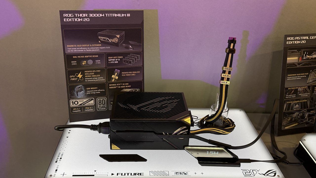 [01/06/2026] Asus zeigt das ROG Thor 3000W Titanium 3 Edition 20 auf der Computex als Netzteil für besonders leistungsstarke Multi-GPU-Systeme.