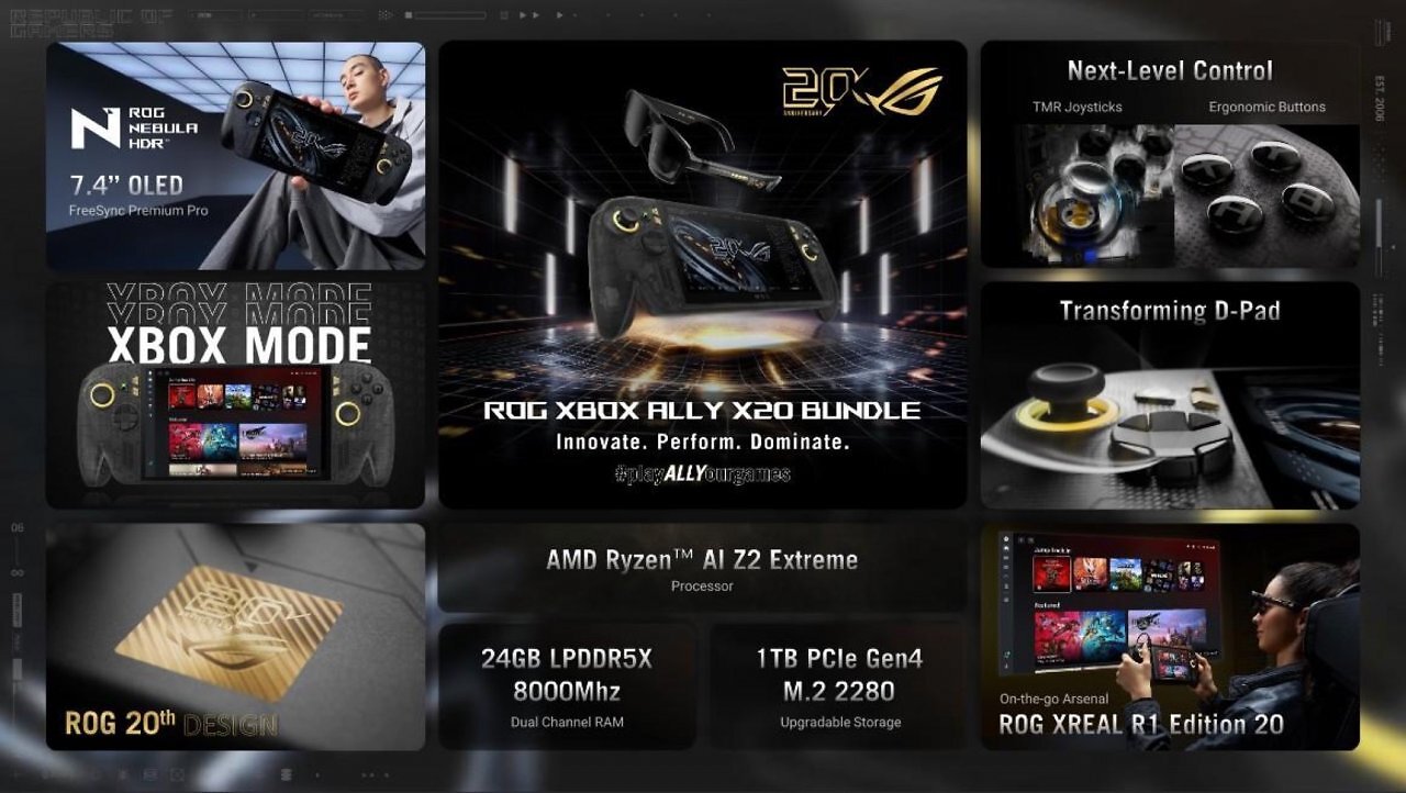 [02/06/2026] Asus ROG Xbox Ally X20 mit OLED-Display und zahlreichen Neuerungen zum ROG-Jubiläum.