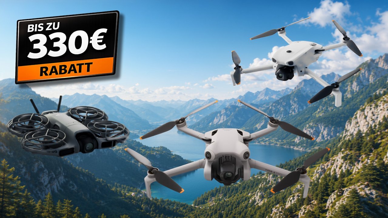[30/06/2026] DJI-Drohnen zu Bestpreisen: Bis zu 330 Euro Rabatt auf 4K-Videodrohnen mit Extra-Akkus