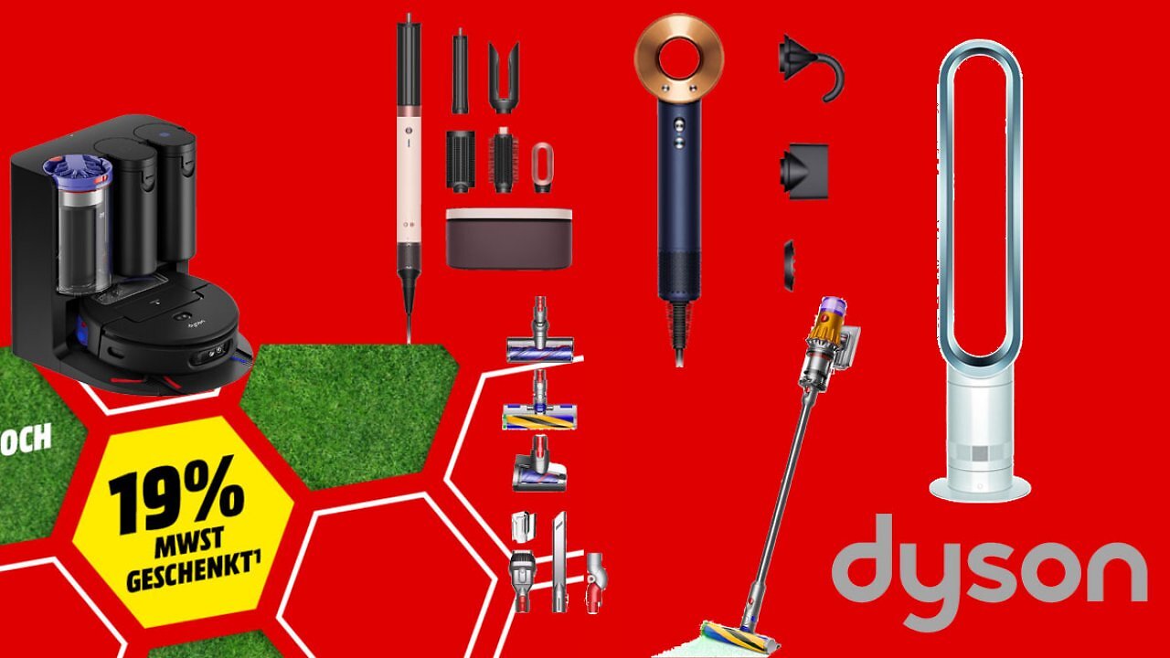 [03/06/2026] Nur bis Montag zahlt man Nettopreise: Dyson-Deals für Akku-Staubsauger, AirWrap, Luftreiniger, Ventilatoren und mehr