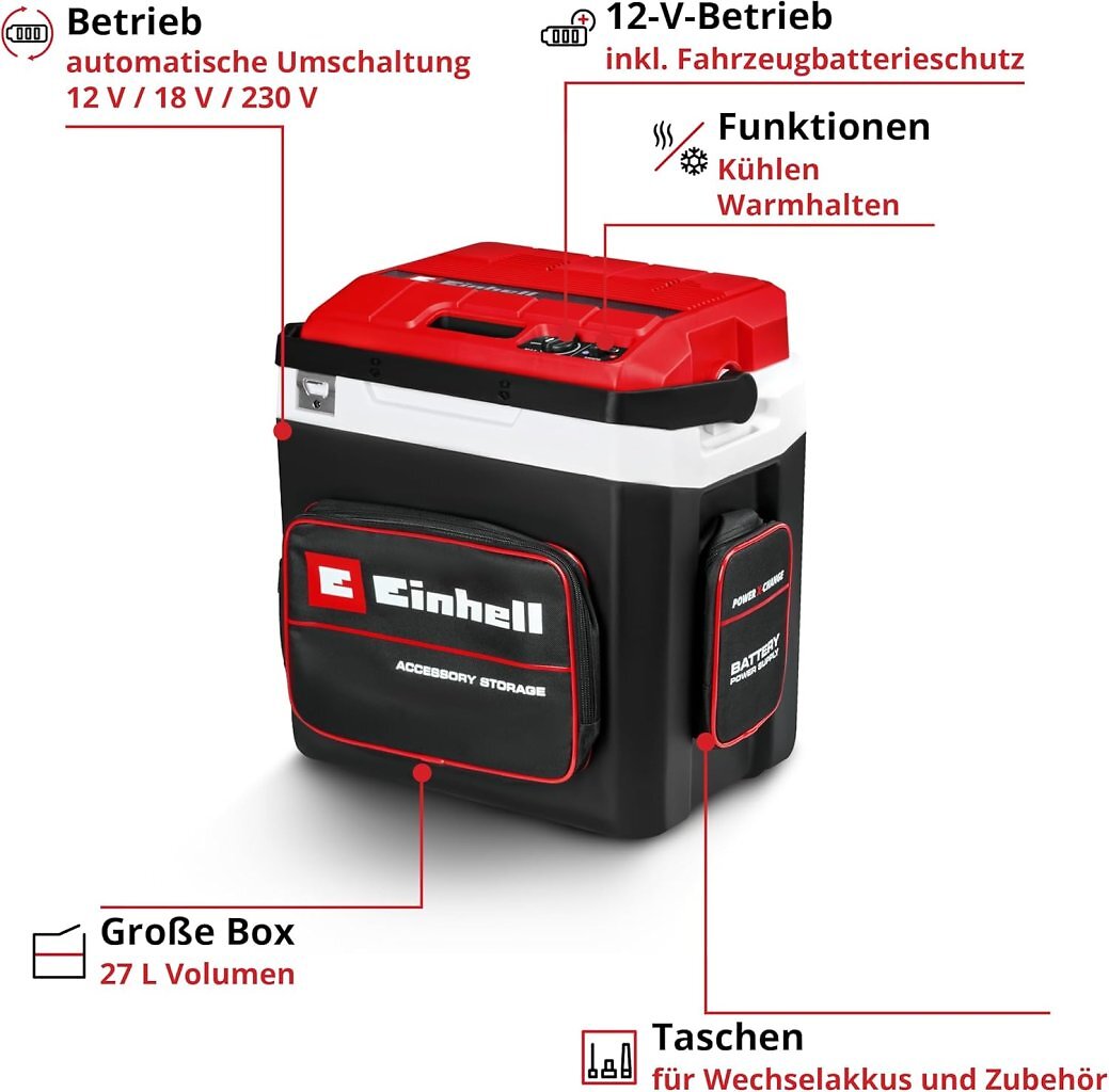 Der optinale 18V-Akku verschwindet elegant in einer Tasche.