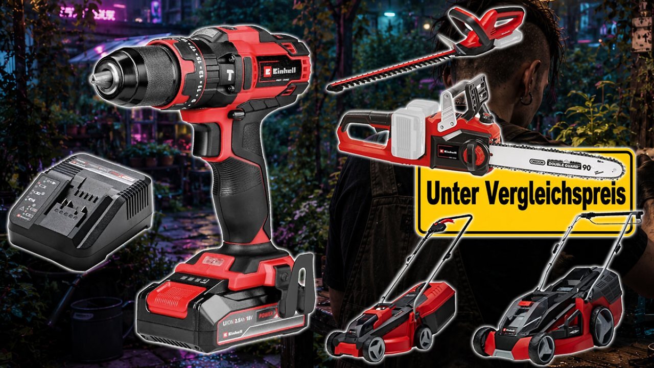 [14/06/2026] Auf 47 € senkt Amazon Einhell-Set aus Schlagbohrschrauber und 18V-Akku: Kettensäge, Mäher, Heckenschere unter Preisvergleich (1)
