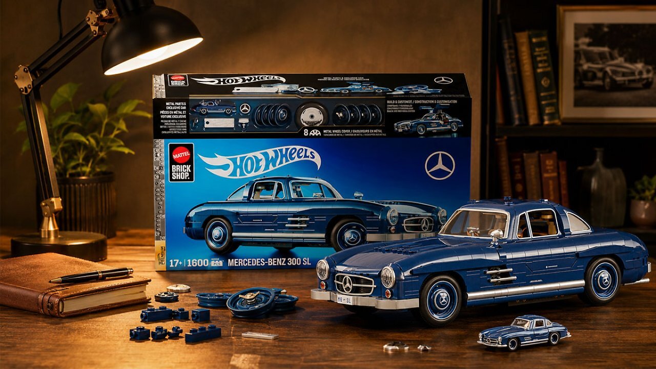 [18/06/2026] Jetzt schon als frühes Prime-Day-Angebot: Mattel Brick Shop Hot Wheels Mercedes-Benz 300 SL unschlagbar günstig
