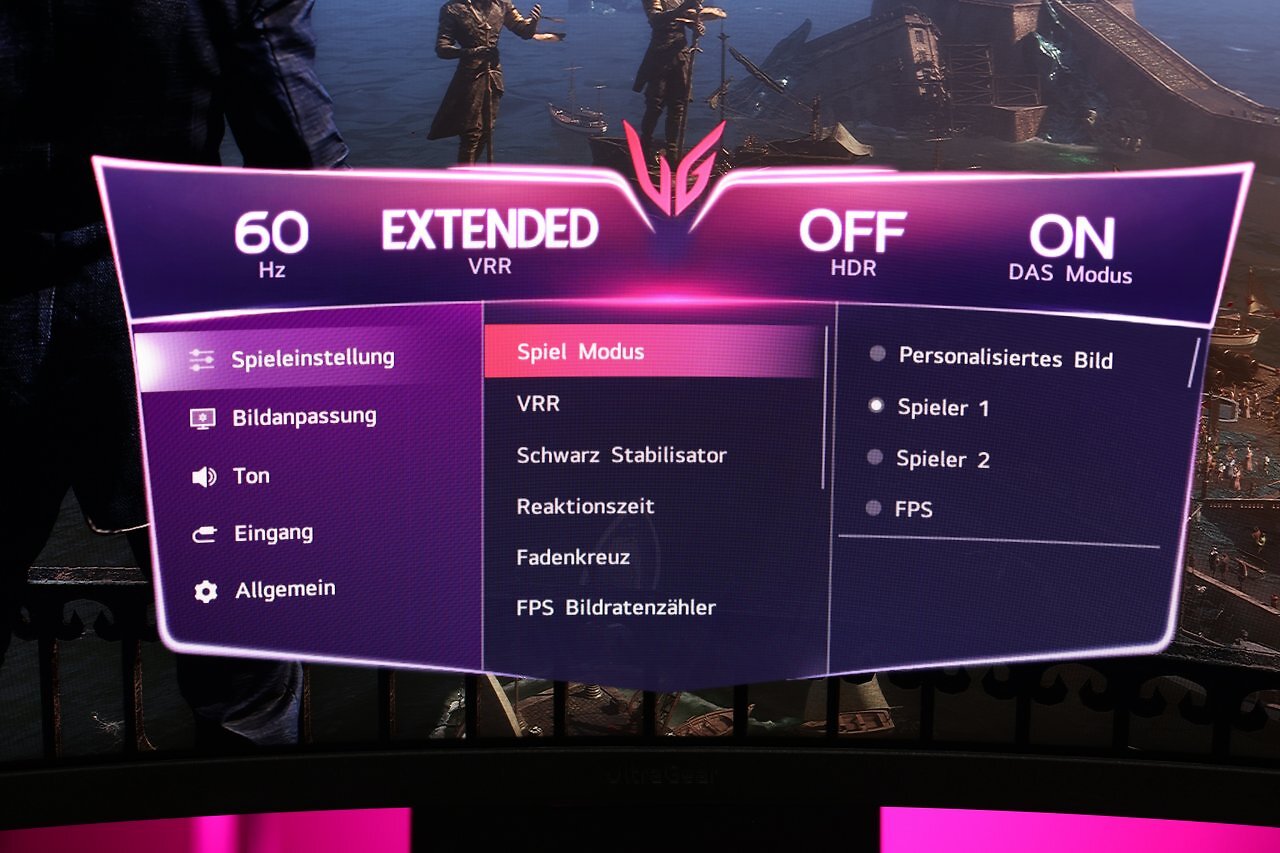 LG Ultragear G9 52G930B: OSD